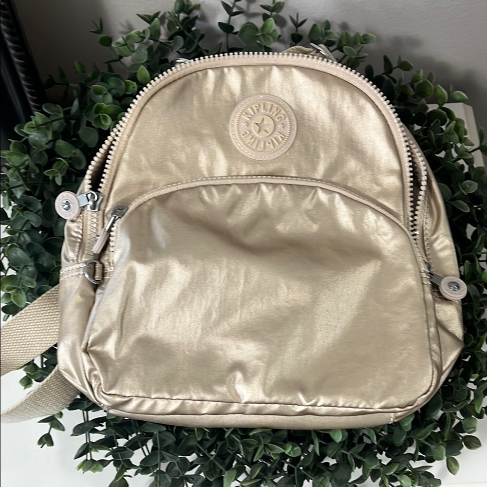 Kipling Metallic Gold Backpack